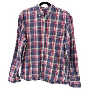 Johnnie-O Mens Large Hangin' Out Plaid Button Down Shirt Long Sleeve Casual‎